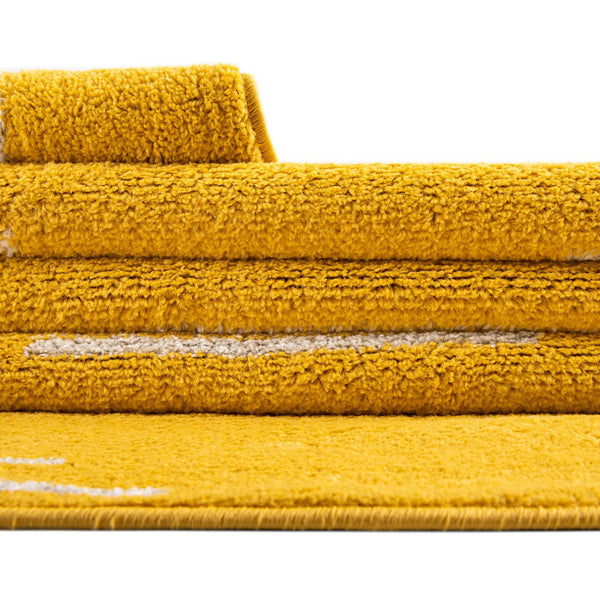 Seychelles Stripes Collection Area Rug - Mahe (Yellow) Runner Yellow  lifestyle 17