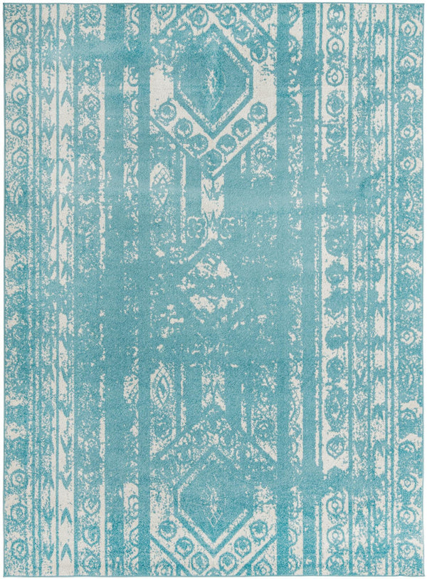 Brighton Stripes Collection Area Rug - Sussex (Light Blue) Rectangle Light Blue Main