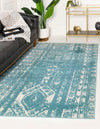 Brighton Stripes Collection Area Rug - Sussex (Light Blue) Rectangle Light Blue  lifestyle 0