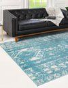 Brighton Stripes Collection Area Rug - Sussex (Light Blue) Rectangle Light Blue  lifestyle 2
