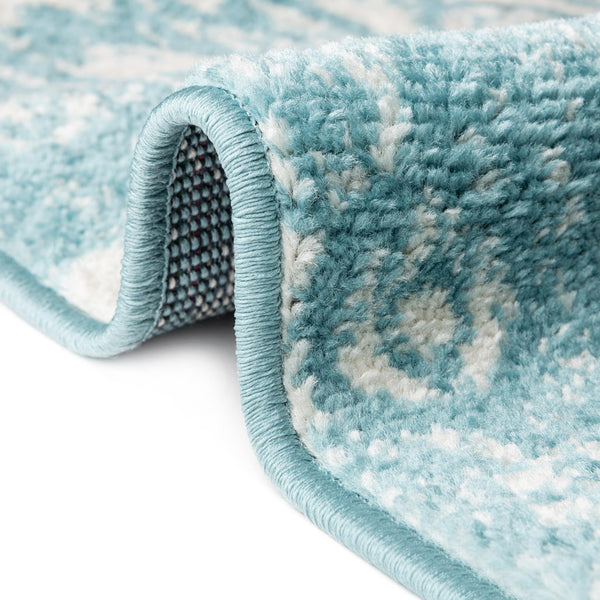 Brighton Stripes Collection Area Rug - Sussex (Light Blue) Rectangle Light Blue  lifestyle 8