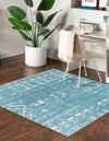 Brighton Stripes Collection Area Rug - Sussex (Light Blue) Square Light Blue  lifestyle 2