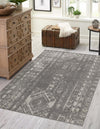 Brighton Stripes Collection Area Rug - Sussex (Ivory and Gray) Rectangle Ivory and Gray  lifestyle 4