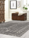 Brighton Stripes Collection Area Rug - Sussex (Ivory and Gray) Rectangle Ivory and Gray  lifestyle 48