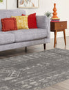 Brighton Stripes Collection Area Rug - Sussex (Ivory and Gray) Rectangle Ivory and Gray  lifestyle 49