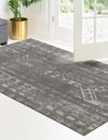 Brighton Stripes Collection Area Rug - Sussex (Ivory and Gray) Rectangle Ivory and Gray  lifestyle 50