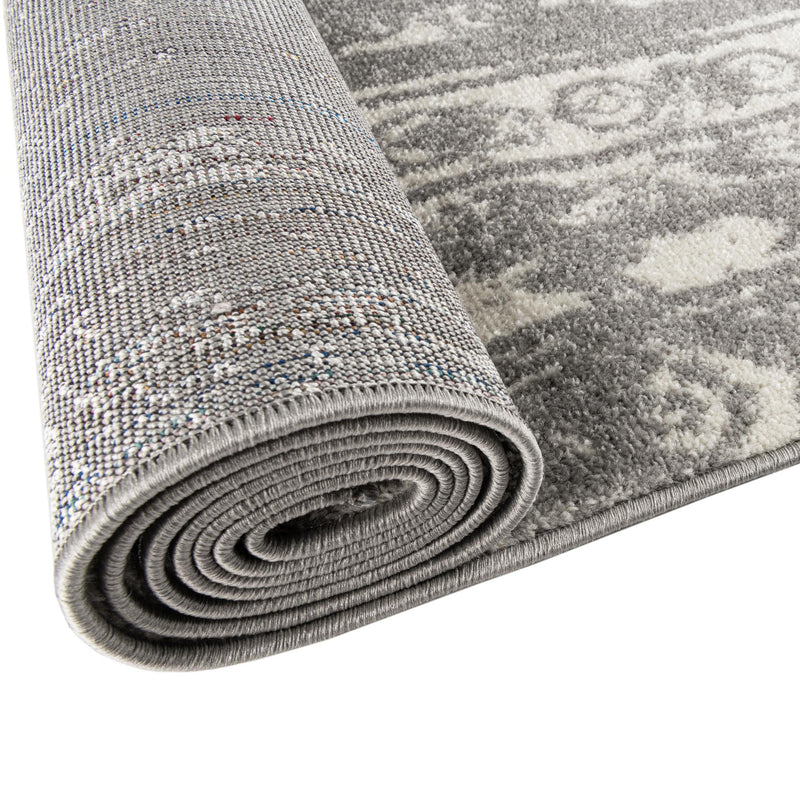 Brighton Stripes Collection Area Rug - Sussex (Ivory and Gray) Rectangle Ivory and Gray  lifestyle 58