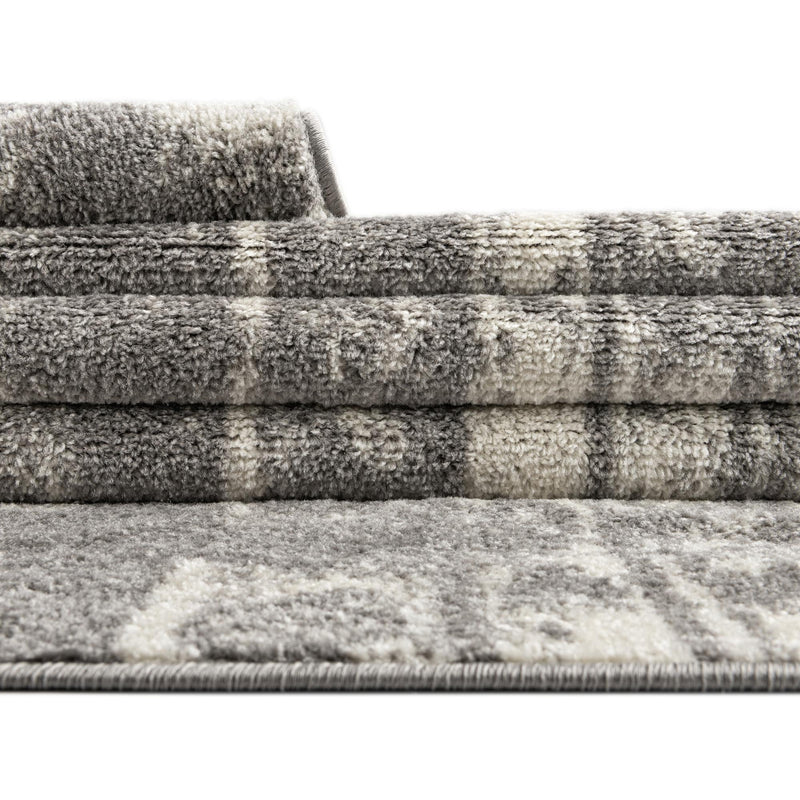 Brighton Stripes Collection Area Rug - Sussex (Ivory and Gray) Rectangle Ivory and Gray  lifestyle 60