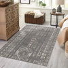 Brighton Stripes Collection Area Rug - Sussex (Ivory and Gray) Rectangle Ivory and Gray  lifestyle 61