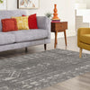Brighton Stripes Collection Area Rug - Sussex (Ivory and Gray) Rectangle Ivory and Gray  lifestyle 63