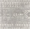 Brighton Stripes Collection Area Rug - Sussex (Ivory and Gray) Square Ivory and Gray  lifestyle 70