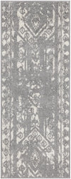 Brighton Stripes Collection Area Rug - Sussex (Ivory and Gray) Runner Ivory and Gray  lifestyle 68