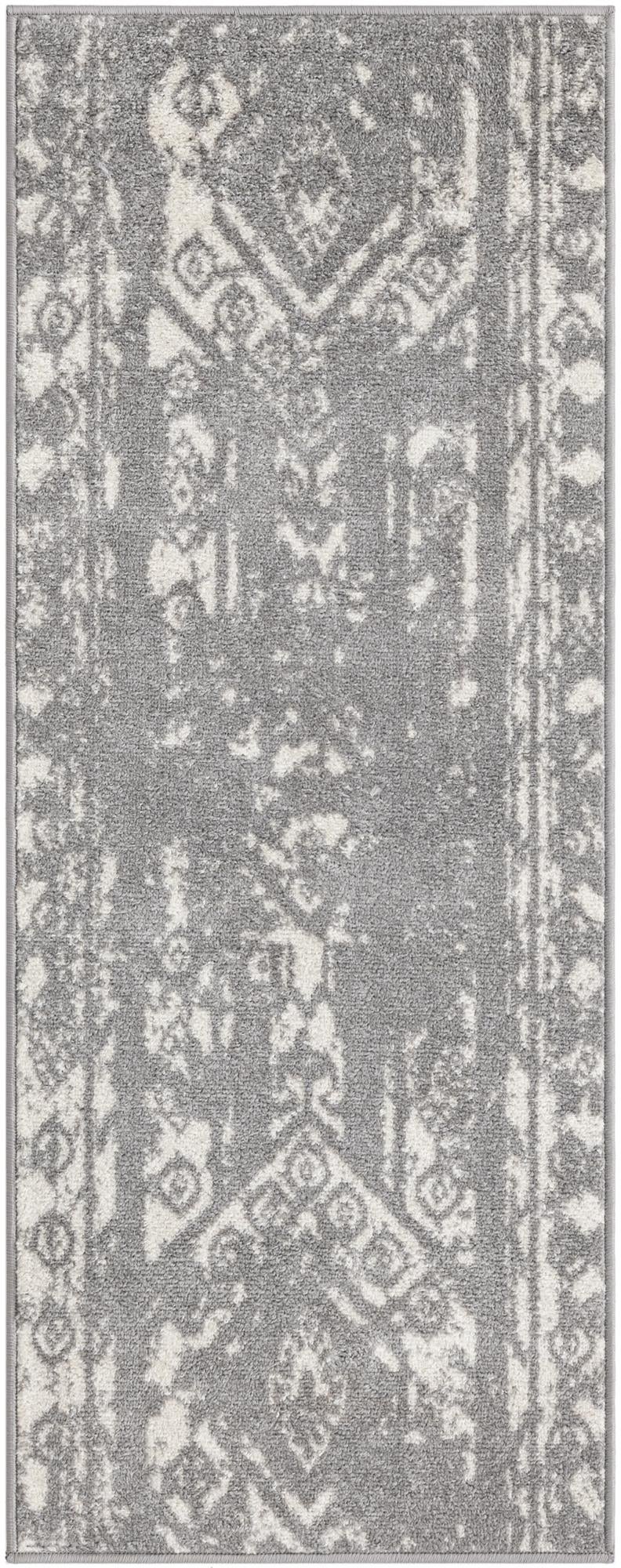 Brighton Stripes Collection Area Rug - Sussex (Ivory and Gray) Runner Ivory and Gray  lifestyle 68