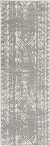 Brighton Stripes Collection Area Rug - Sussex (Gray and Ivory) Runner Ivory and Gray  lifestyle 34