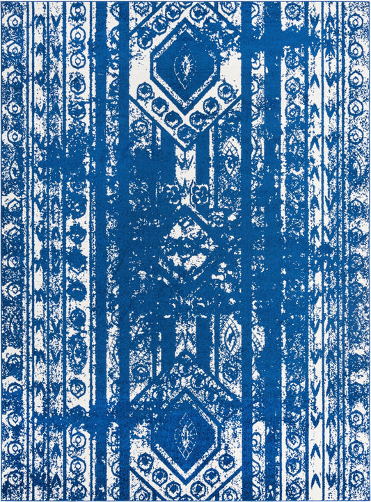 Brighton Stripes Collection Area Rug - Sussex (Navy Blue) Rectangle Navy Blue  lifestyle 2