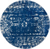 Brighton Stripes Collection Area Rug - Sussex (Navy Blue) Round Navy Blue  lifestyle 8