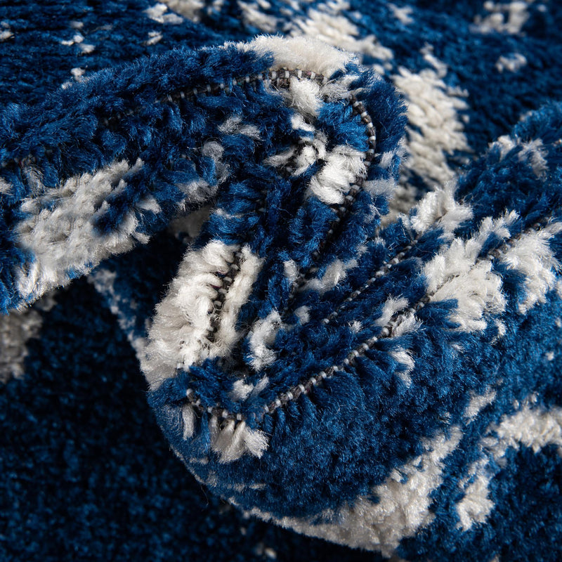 Brighton Stripes Collection Area Rug - Sussex (Navy Blue) Round Navy Blue  lifestyle 6