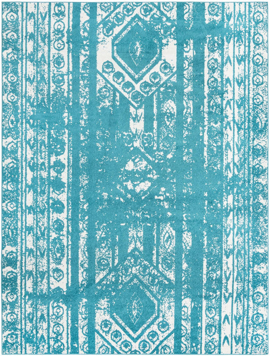Brighton Stripes Collection Area Rug - Sussex (Turquoise) Rectangle Turquoise Main