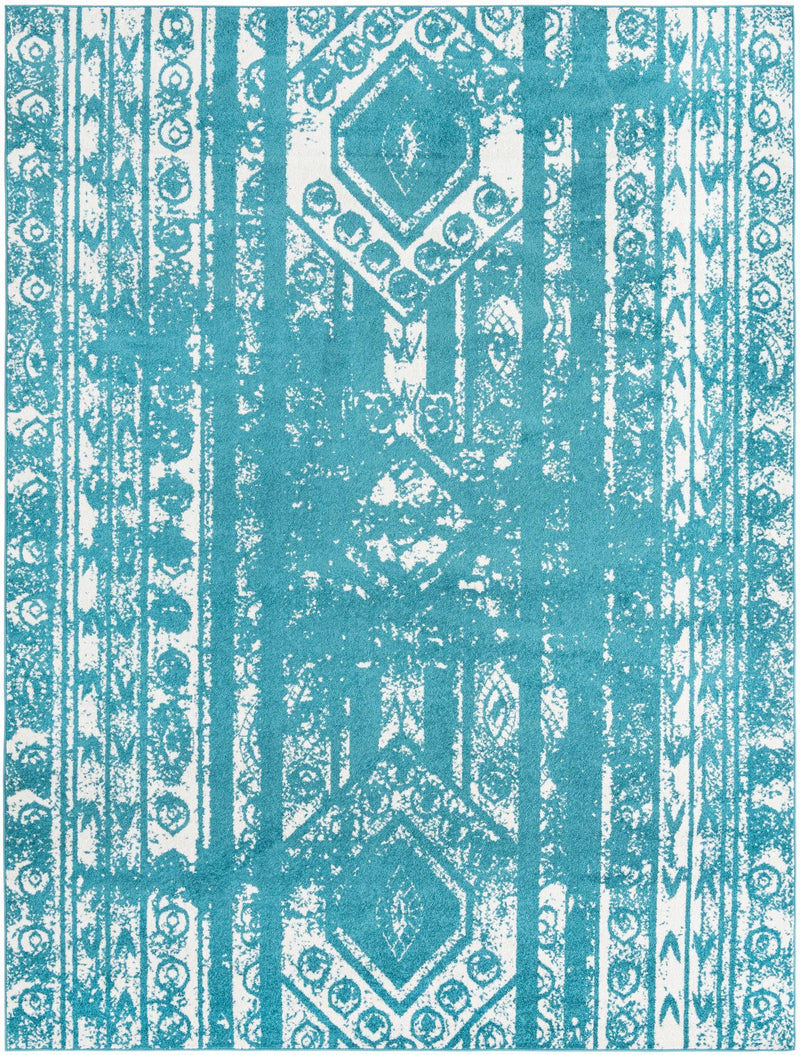 Brighton Stripes Collection Area Rug - Sussex (Turquoise) Rectangle Turquoise Main