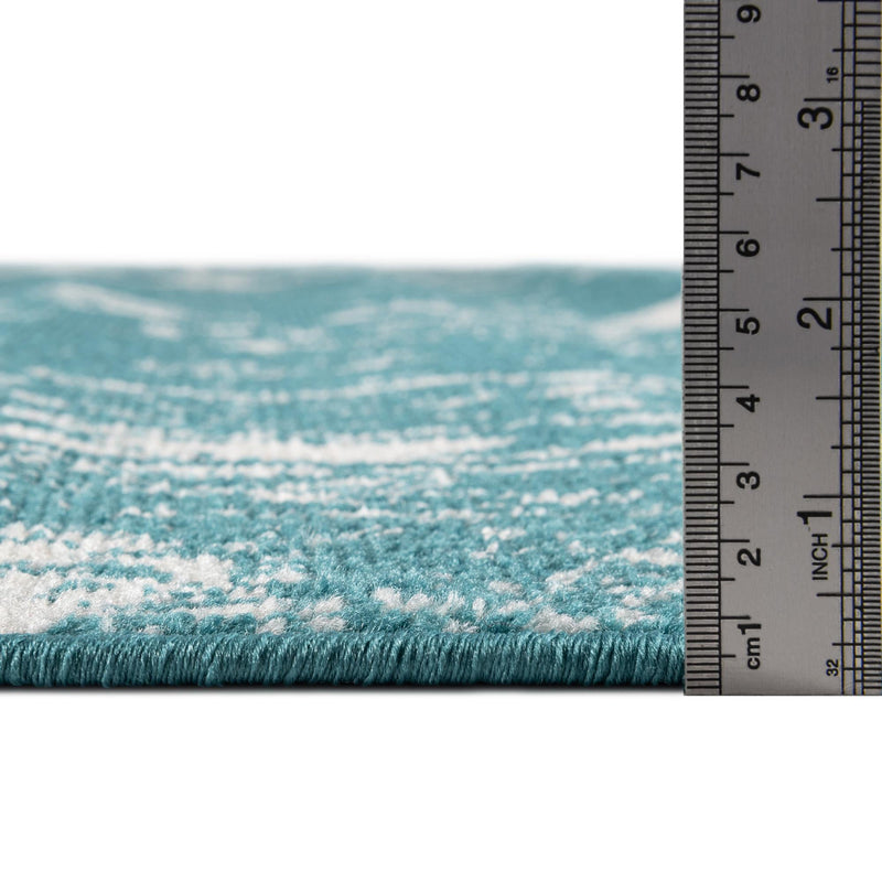 Brighton Stripes Collection Area Rug - Sussex (Turquoise) Square Turquoise  lifestyle 3