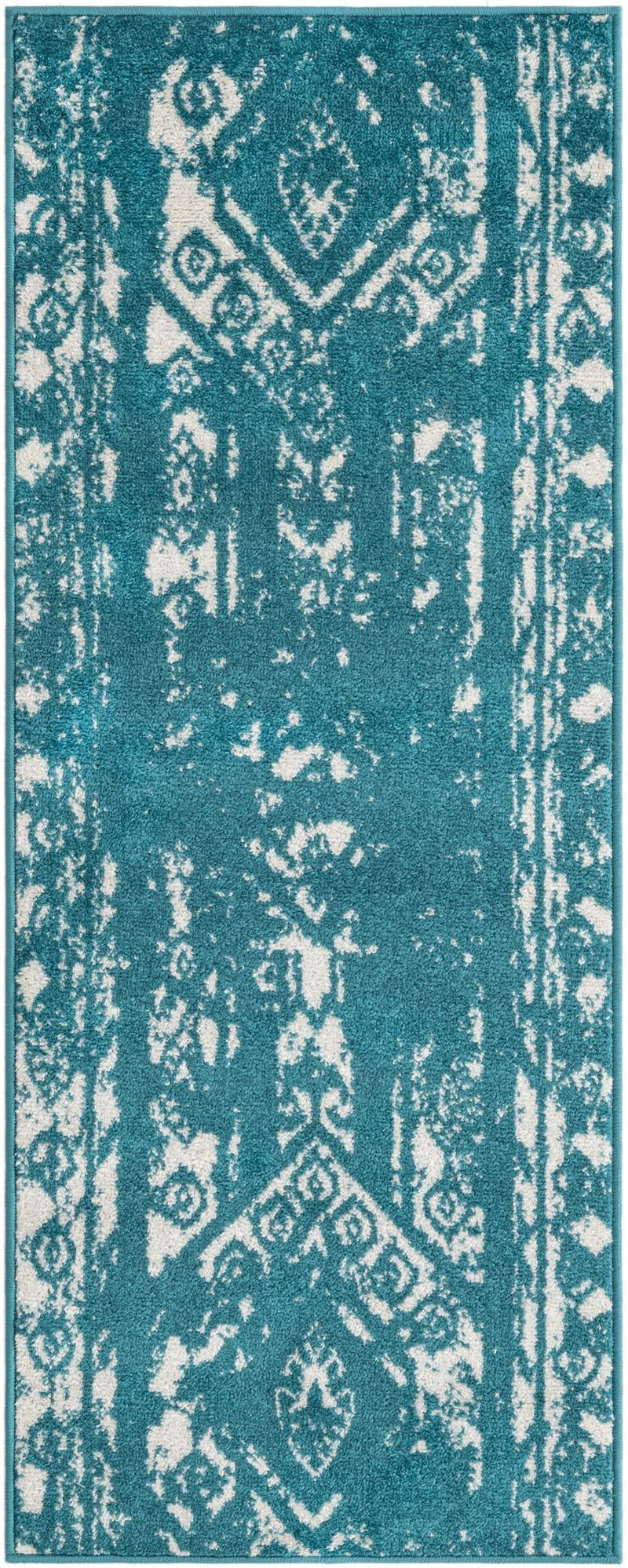 Brighton Stripes Collection Area Rug - Sussex (Turquoise) Runner Turquoise Main