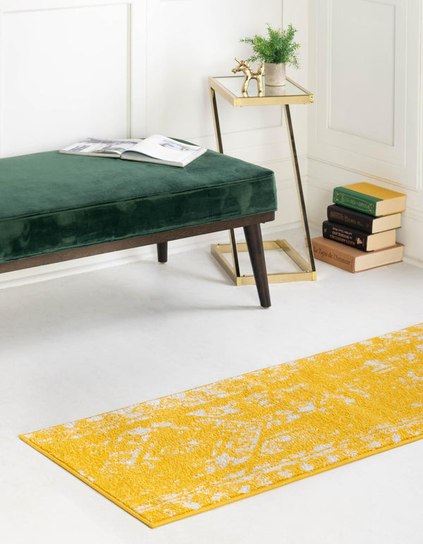 Brighton Stripes Collection Area Rug - Sussex (Yellow) Runner Yellow  lifestyle 2