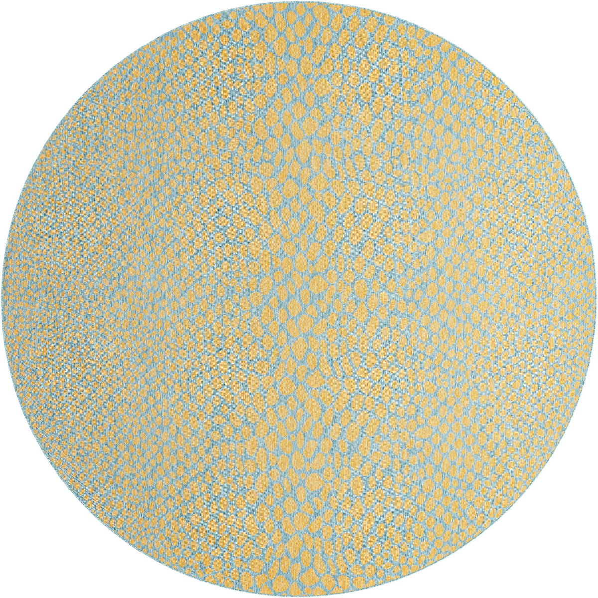 Urban Oasis Rugs Collection Area Rug -  Terrace (Yellow and Aqua) Round Yellow and Aqua Main