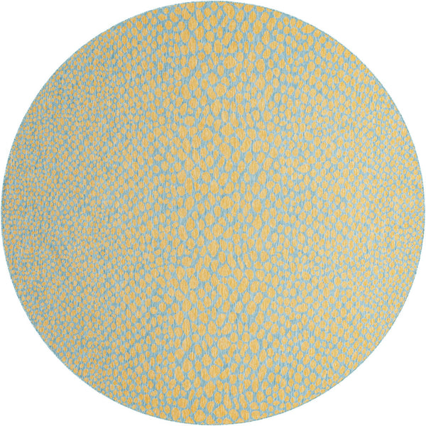 Urban Oasis Rugs Collection Area Rug -  Terrace (Yellow and Aqua) Round Yellow and Aqua Main