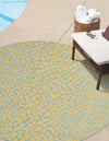 Urban Oasis Rugs Collection Area Rug -  Terrace (Yellow and Aqua) Round Yellow and Aqua  lifestyle 0
