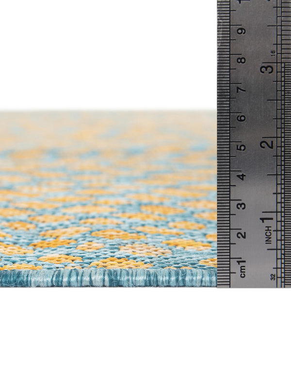 Urban Oasis Rugs Collection Area Rug -  Terrace (Yellow and Aqua) Round Yellow and Aqua  lifestyle 3