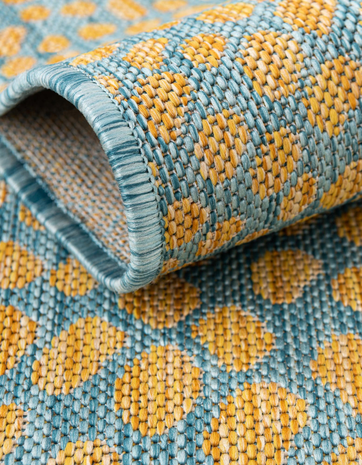 Urban Oasis Rugs Collection Area Rug -  Terrace (Yellow and Aqua) Round Yellow and Aqua  lifestyle 5