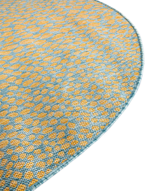 Urban Oasis Rugs Collection Area Rug -  Terrace (Yellow and Aqua) Round Yellow and Aqua  lifestyle 7