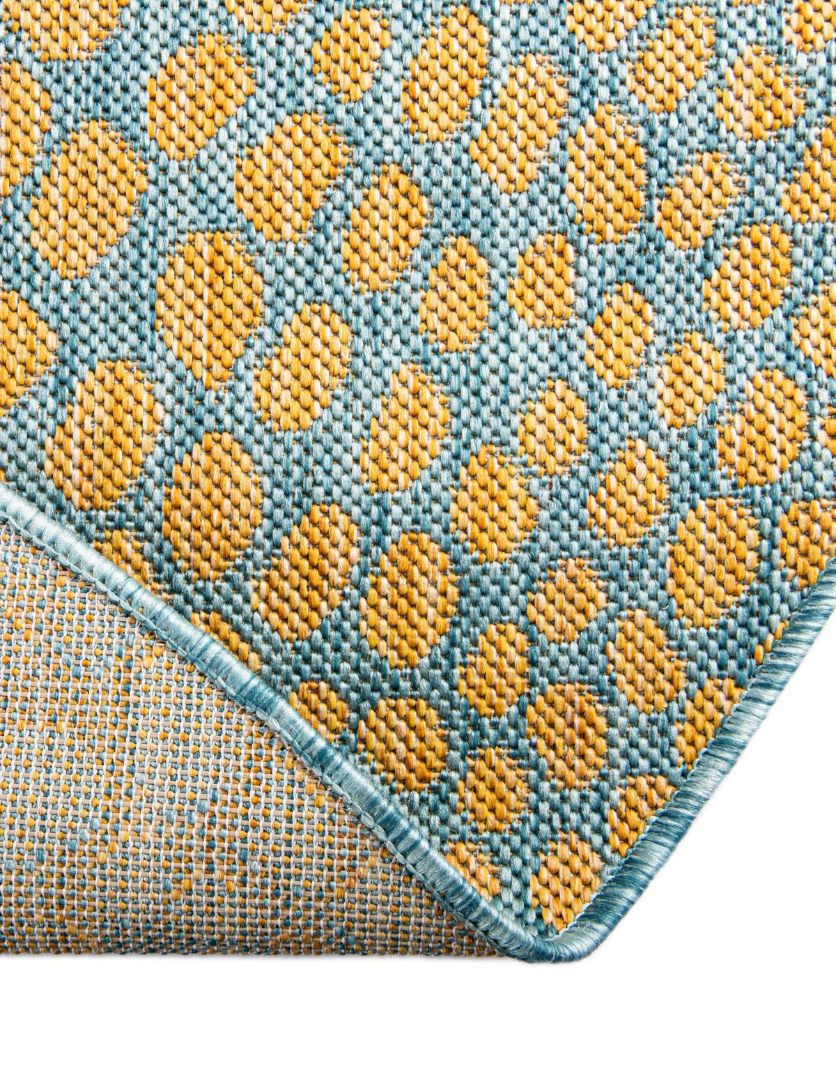 Urban Oasis Rugs Collection Area Rug -  Terrace (Yellow and Aqua) Round Yellow and Aqua  lifestyle 10