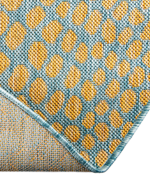 Urban Oasis Rugs Collection Area Rug -  Terrace (Yellow and Aqua) Round Yellow and Aqua  lifestyle 10