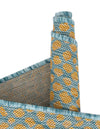 Urban Oasis Rugs Collection Area Rug -  Terrace (Yellow and Aqua) Round Yellow and Aqua  lifestyle 13