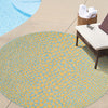 Urban Oasis Rugs Collection Area Rug -  Terrace (Yellow and Aqua) Round Yellow and Aqua  lifestyle 21