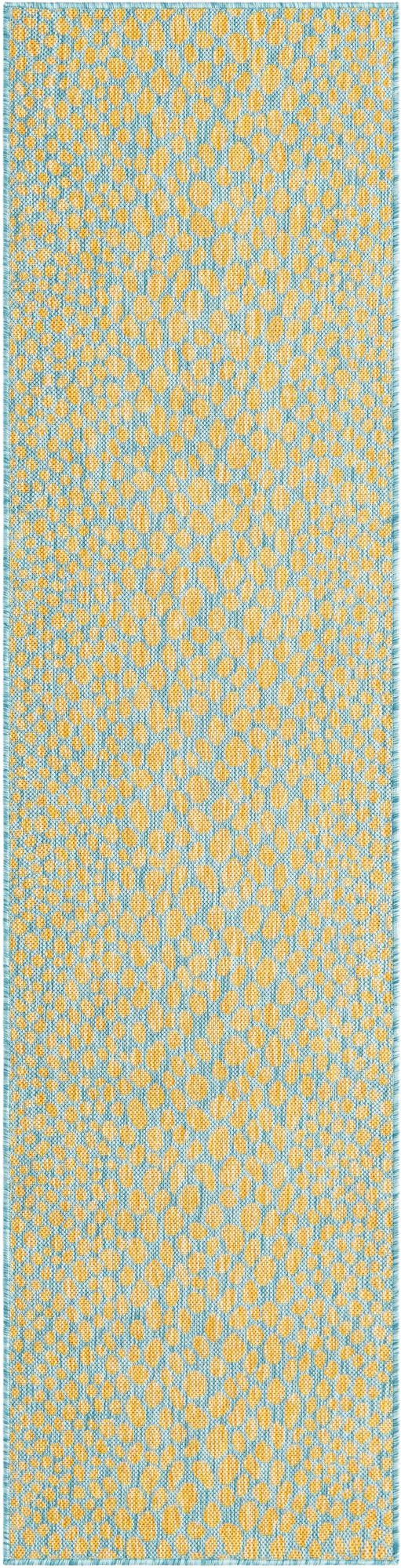 Urban Oasis Rugs Collection Area Rug -  Terrace (Yellow and Aqua) Runner Yellow and Aqua Main