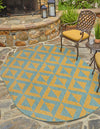 Urban Oasis Rugs Collection Area Rug -  Highrise (Yellow and Aqua) Oval Yellow and Aqua  lifestyle 0