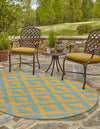 Urban Oasis Rugs Collection Area Rug -  Highrise (Yellow and Aqua) Oval Yellow and Aqua  lifestyle 2