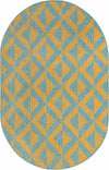 Urban Oasis Rugs Collection Area Rug -  Highrise (Yellow and Aqua) Oval Yellow and Aqua Main