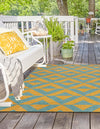 Urban Oasis Rugs Collection Area Rug -  Highrise (Yellow and Aqua) Square Yellow and Aqua  lifestyle 2