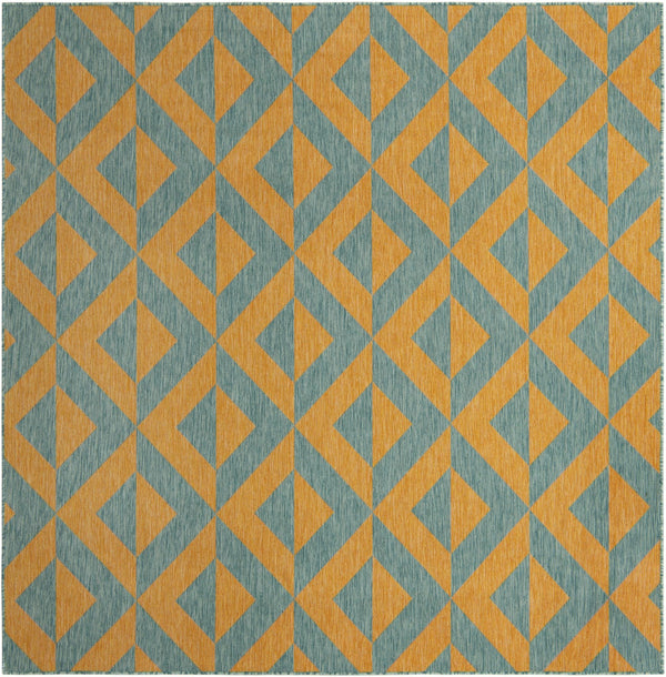 Urban Oasis Rugs Collection Area Rug -  Highrise (Yellow and Aqua) Square Yellow and Aqua Main