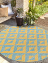 Urban Oasis Rugs Collection Area Rug -  Highrise (Yellow and Aqua) Round Yellow and Aqua  lifestyle 0