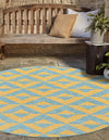 Urban Oasis Rugs Collection Area Rug -  Highrise (Yellow and Aqua) Round Yellow and Aqua  lifestyle 2