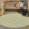 Urban Oasis Rugs Collection Area Rug -  Highrise (Yellow and Aqua) Round Yellow and Aqua  lifestyle 22