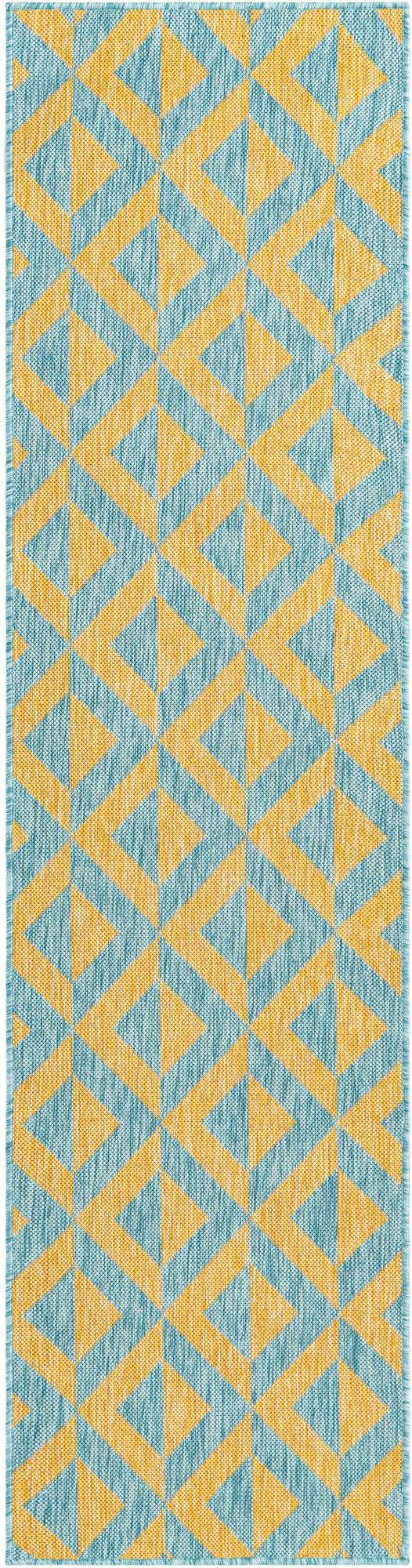 Urban Oasis Rugs Collection Area Rug -  Highrise (Yellow and Aqua) Runner Yellow and Aqua Main
