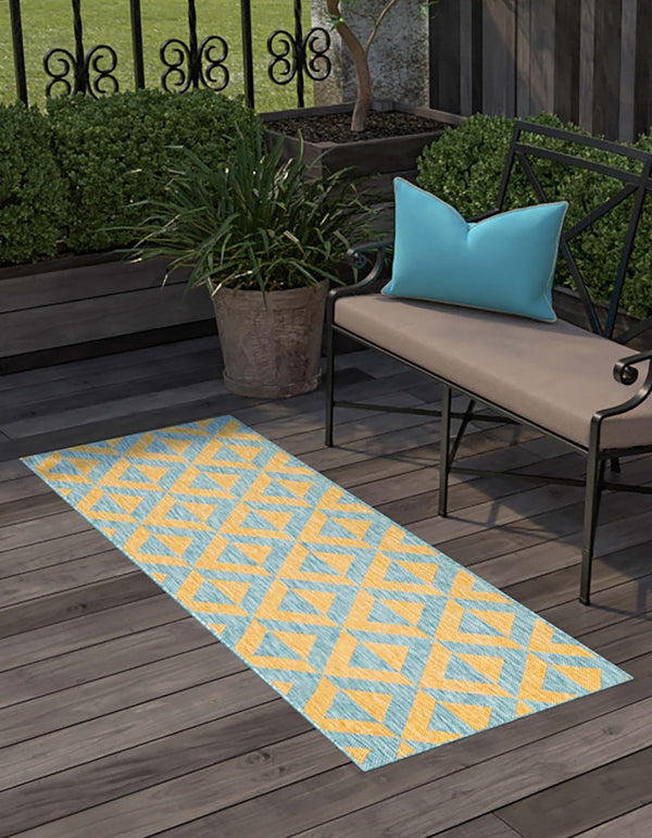 Urban Oasis Rugs Collection Area Rug -  Highrise (Yellow and Aqua) Runner Yellow and Aqua  lifestyle 0