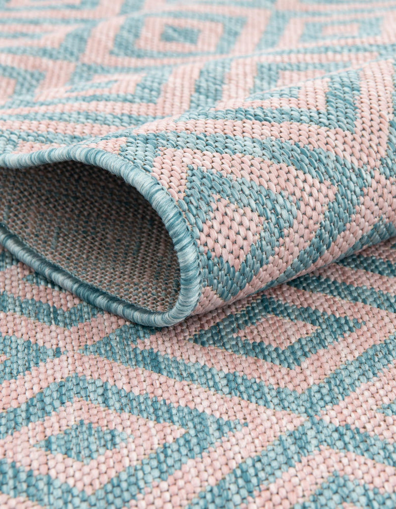 Urban Oasis Rugs Collection Area Rug -  Rooftop (Pink and Aqua) Oval Pink and Aqua  lifestyle 5