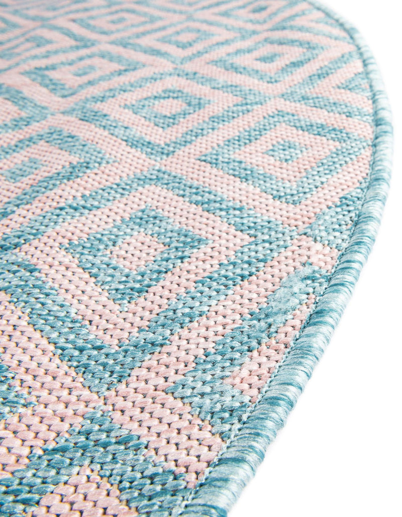 Urban Oasis Rugs Collection Area Rug -  Rooftop (Pink and Aqua) Oval Pink and Aqua  lifestyle 7