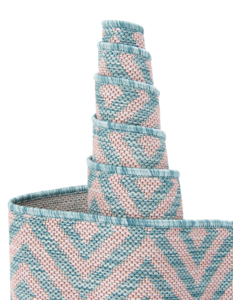 Urban Oasis Rugs Collection Area Rug -  Rooftop (Pink and Aqua) Oval Pink and Aqua  lifestyle 13